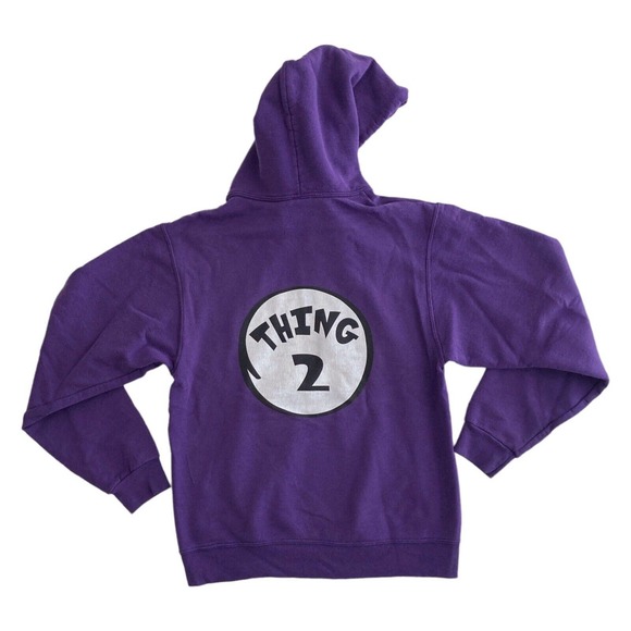 Hoodie Women's MEDIUM Graphic Eagle River, WI Kangaroo Pocket Heavyweight Purple - Picture 7 of 11